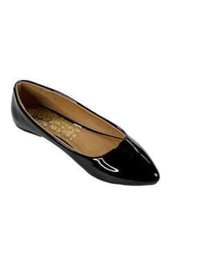 Qupid Pika-01XX Women’s Black Pointed Toe Flats Shoes